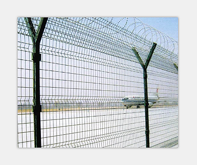 The difference between airport fence and stadium fence