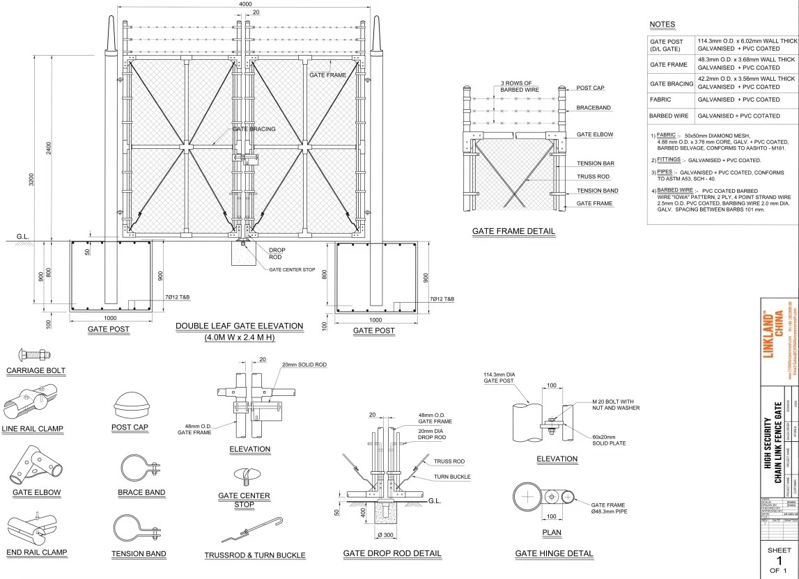 Chain link fence gate