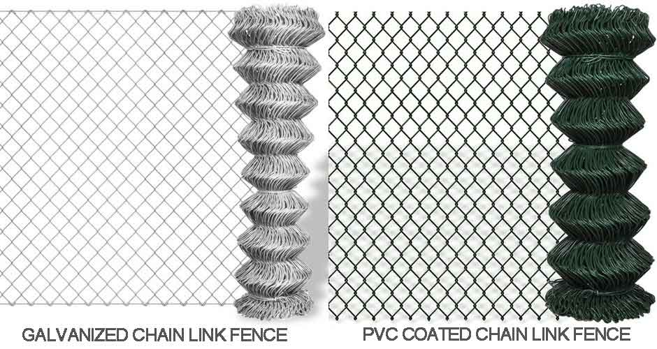 galvanised or plastic coated chain link wire fence Roll